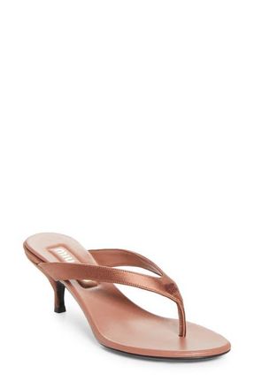 Miu Miu Leather Thong Sandal in Cacao at Nordstrom, Size 10.5Us