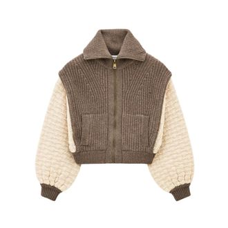 BA&SH Cardigan Essen - Dames - Truien - Bruin - Maat: M Zijde