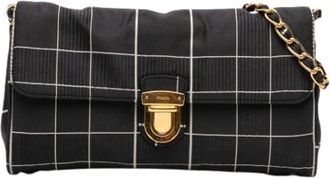 Prada Pre-owned Clutches, female, Black, Size: ONE SIZE Pre-owned Nylon Crossbody Bag