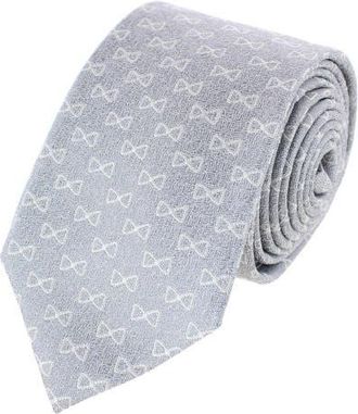 Trafalgar Store Signature Logo Silk Novelty Necktie in Silver at Nordstrom