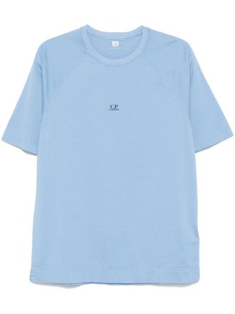 C.P. Company logo-embroidered T-shirt - men - Cotton - M - Blue