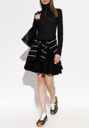 Ami Cotton Skirt, Womens, Black