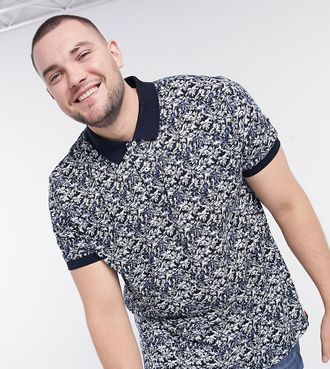 Tommy Hilfiger PLUS - Polo con stampa di foglie-Blu navy