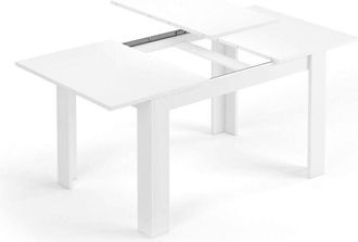 Dmora Tavolo allungabile Caladora, Consolle con allunghe, Tavolo da pranzo multiuso, Ripiano estensibile da cucina, 190x90 h77 cm, Bianco lucido