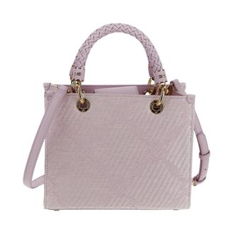 Elisabetta Franchi Handbags, female, Pink, ONE SIZE, Chic Fabric Handbag with Charms