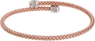 Meshmerise 18K Over Silver 0.15 Ct. Tw. Diamond Mesh Bangle Bracelet