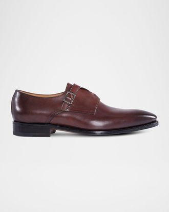 Paul Stuart Men & apos;s Samson Leather Monk Strap Loafers