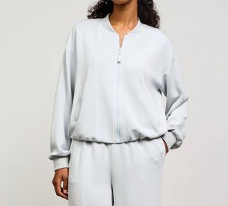 Skies Are Blue Clothing Murphy Scuba Jacket In Powder Blue Grey