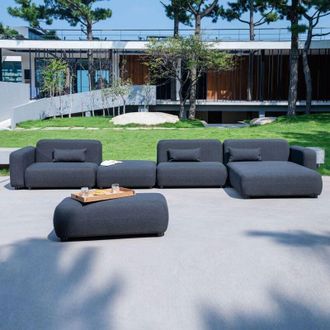 Milani Home Mambo - divano dx con struttura in alluminio e tessuto idrorepellente