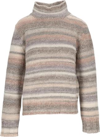 KANGRA Dolcevita in filato stampato - Dames - Coltruien - Beige - L - Truien & Vesten