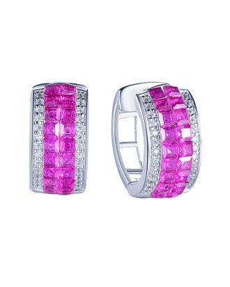 Suzy Levian Suzy Levian Silver Cz Invisible Setting Huggie Earrings