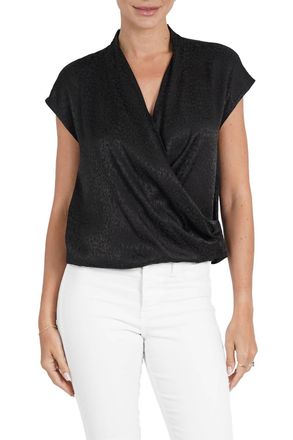 Love Token Joan Wrap Blouse In Black