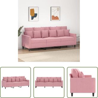 vidaXL vidaXL Divano in velluto - Divano a 3 Posti rosa 180 cm in Velluto
