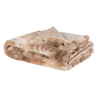 Maisons du monde Colcha imitaci&oacute;n piel beige de 150x200 cm