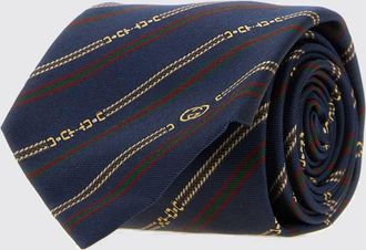 Gucci Cravatta in seta con motivo regimental e monogramma GG jacquard
