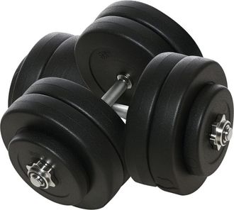 HOMCOM Homcom - Juego De Mancuernas Ajustables Juego De Pesas Y Mancuernas 8x5 Kg 4x1,5 Kg Y 2 Barras Total 50 Kg Para Ejercicio Entrenamiento En Casa Gimnas