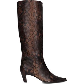 Zinda Bruine Leren Hoge Laarzen voor Dames - Dames - Schoenen - Bruin - Maat: 40 EU Leer