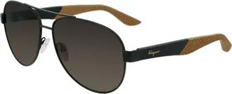 Ferragamo Brown Pilot Mens Sunglasses SF275SN 071 62