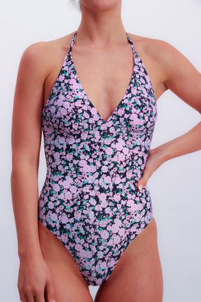 Joop Badeanzug JOOP FLEUR, Damen, Gr. 34, N-Gr, pink (pink aop), Microfaser, Obermaterial: 83% Polyamid, 17% Elasthan, Badeanz&uuml;ge Badeanzug, Flower-Print, 