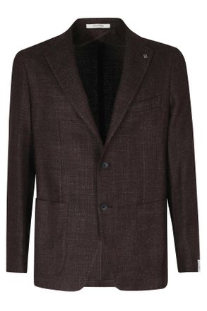 Tagliatore Vinaccia Single-Breasted Silver Embellishment Wool-Blend Blazer