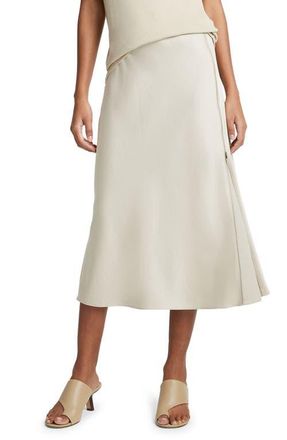 Vince Side Zip Detail Satin Slip Skirt in Lt Sepia at Nordstrom, Size Large