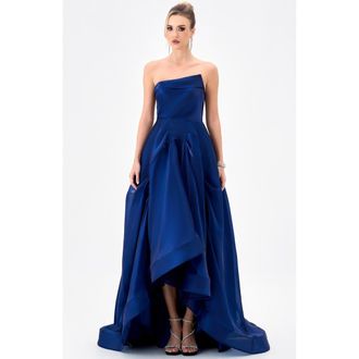 Bariano Faiy Asymertric Hi Low Gown in Navy at Nordstrom, Size 6