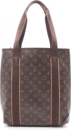 Louis Vuitton Brown Monogram Coated Canvas Leather Tote Bag (Pre-Owned)