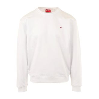 Diesel Sweatshirts, male, White, Size: S Crewneck Sweatshirt