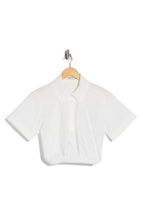 SIMKHAI Nicky Crop Button-Up Shirt in White at Nordstrom Rack, Size X-Small