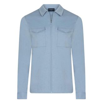 Cavallaro Light Jackets, male, Blue, Size: 2XL Zaverio Overshirt