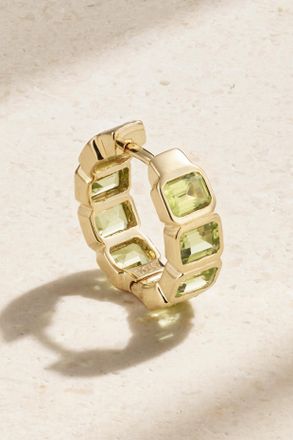 42 Suns Orecchino Singolo A Cerchio In Oro 14 Carati E Peridoto - Verde