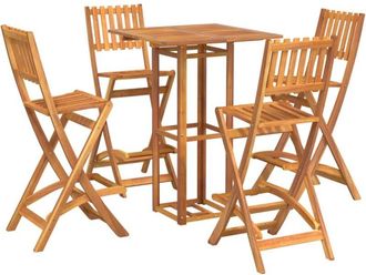 vidaXL 5 Piece Outdoor Bar Set Solid Wood Acacia vidaXL