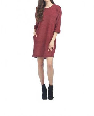 Papillon Waffle Design Chenille Dress In Rose