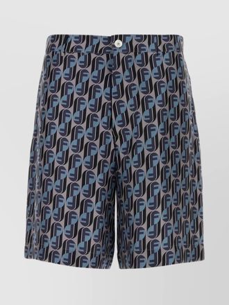 Fendi printed silk bermuda shorts