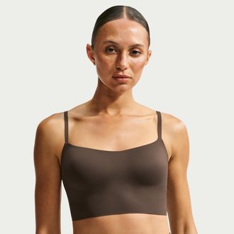 Nike Womens SKIMS Matte Cami Longline Bra in Brown | IU3053-233