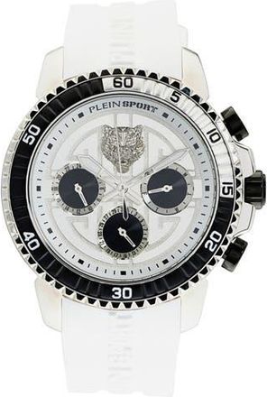 Plein Sport Powerlift Silicone Strap Watch, 45mm in Stainless Steel at Nordstrom Rack