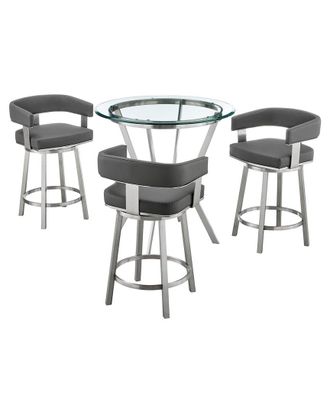 Armen Living Naomi And Lorin 4Pc Counter Height Dining Set