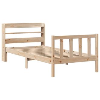 Berkfield Home Beautiful Bed Frame without Mattress 75x190 cm Small Single Solid in Light Tan
