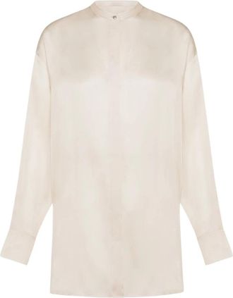 Momoni Camicia Sora in Seta Lavata - Dames - Overhemden - Beige - S - Overhemden