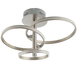 Globo Lighting Lampada Da Soffitto A Led Con Anello Di Cristallo, Faretto Per Dormire, Lampada Per Camera Degli Ospiti, Argento 67822-24n
