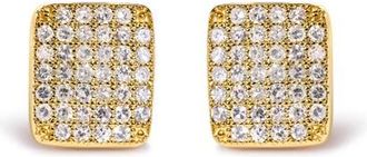 House of Brilliance 14K Yellow Gold 1/2 Ct Diamond Square Shaped Composite Cluster Stud Earrings at Nordstrom