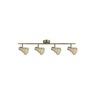 Fabrilamp Fabrilamp - Akunadecor Supporto Da Parete Per Bagno A 4 Luci Ambra Modello Cooper