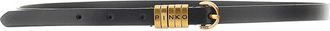 Pinko Leather belt with lettering logo loops Woman S