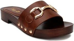 Seven 7 Karma Faux Leather Slide Sandal in Brown at Nordstrom Rack, Size 7.5