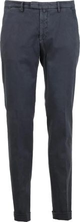 BRIGLIA 1949 Ventre Piatto Stretch - Heren - Chinos - Blauw - W47 - Katoen - Broeken