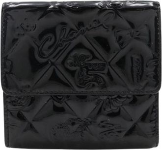 Chanel Pre-owned Vintage Leren Portemonnee - Dames - Vintage Accessoires - Zwart - ONE Size - Leer - Vintage