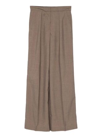 Joseph Alanel pleated-front trousers - women - Virgin Wool - 40 - Brown