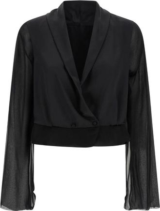 Alberta Ferretti Dames, Blouses & Shirts, Zwart, Maat: XS Zijde