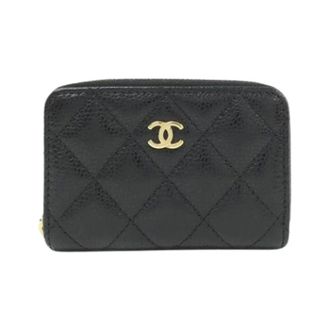 Chanel Pre-owned Portemonnee/munttasje - Dames - Pre-owned - Zwart - Maat: ONE Size Leer