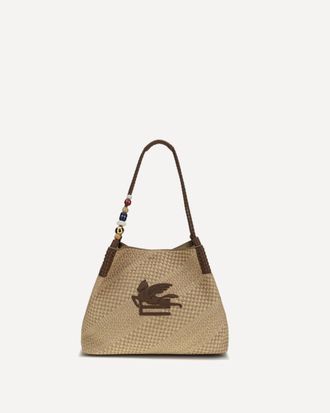 Etro Borsa a Spalla Libra grande in rafia Woman UNI
